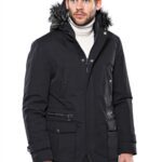 Fur Hooded Black Men Coat - Wessi