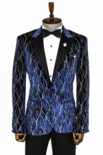 Gold-Patterned-Navy-Blue-Men-Evening-Tuxedo-Blazer-Wessi-2