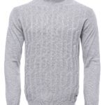 Grey Patterned Half Turtleneck Sweater - Wessi