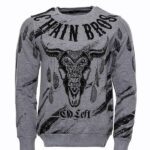 Grey Patterned Slim Fit Sweatshirt - Wessi