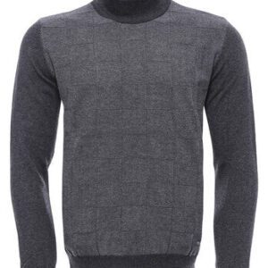 Half Turtleneck Patterned Anthracite Men Knitwear - Wessi