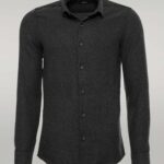 Herringbone Pattern Thick Dark Green Men Lumberjack Shirt - Wessi