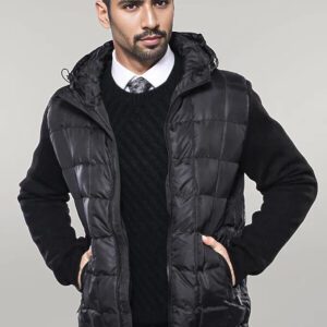 Hooded Black Coat Jacket | Wessi