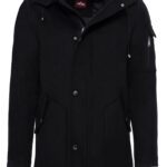 Hooded Cachet Hidden Zippered Black Coat - Wessi