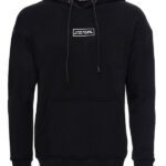 Hooded Printed Men's Black Sweatshirt - Wessi