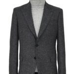 Houndstooth Pattern Wool Anthracite Men Blazer - Wessi