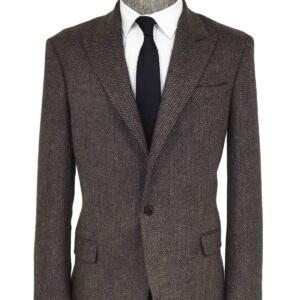 Houndstooth Wool Black Men Blazer - Wessi