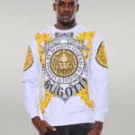 Lion Patterned Slim Fit White Sweatshirt - Wessi