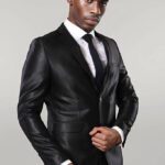 Modeled Shiny Black Suit | Wessi