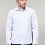 Patterned Casual Baby Blue Shirt | Wessi