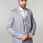 Patterned Light Blue 3 Piece Suit | Wessi