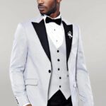 Patterned Removable Lapel Grey Tuxedo | Wessi
