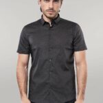 Patterned Short Sleeves Khaki Men Shirt - Wessi