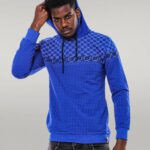 Patterned Slim Fit Indigo Blue Sweatshirt - Wessi