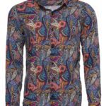Patterned Slim Fit Long Sleeves Multicolor Men Shirt - Wessi