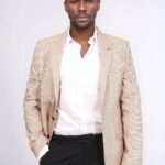 Patterned Slim-Fit Yellow Blazer - Wessi