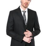 Peak Lapel Black Blazer - Wessi