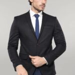 Plaid Brown Jacket with Handkerchief - Wessi