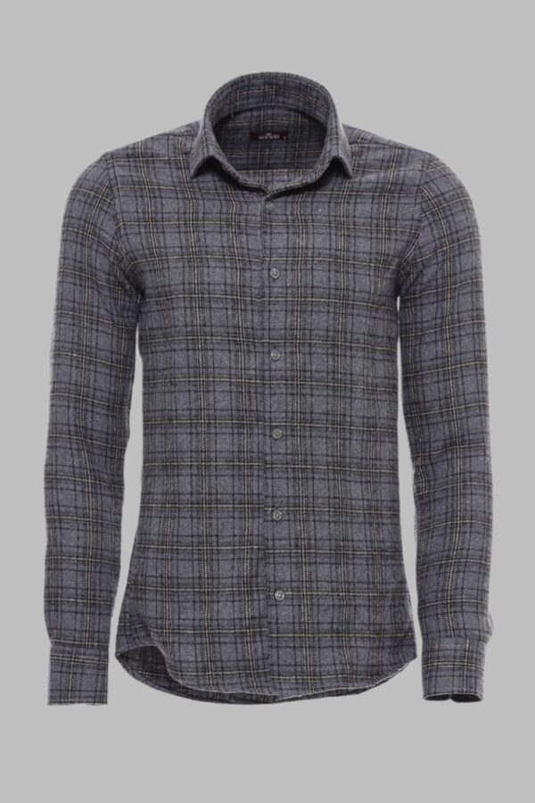 Plaid Dark Grey Men Lumberjack Shirt - Wessi