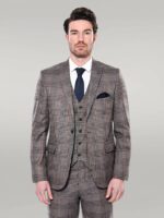 Plaid-Slim-Fit-Brown-Men-Blazer-Wessi-2