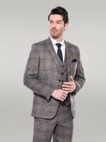 Plaid-Slim-Fit-Brown-Men-Blazer-Wessi-3