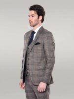 Plaid-Slim-Fit-Brown-Men-Blazer-Wessi-5