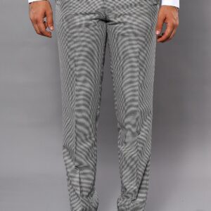 Plaid Slim-Fit Grey Men Trousers - Wessi