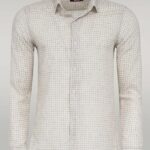 Plaid Slim Fit Light Brown Men Shirt - Wessi