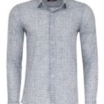 Plaid Slim Fit Navy Blue Men Shirt - Wessi
