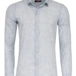 Plaid Slim Fit Sky Blue Men Shirt - Wessi
