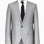 Plain 2 Piece Slim Fit Grey Men Suit - Wessi