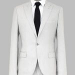 Plain 2 Piece Slim Fit Light Grey Men Suit - Wessi