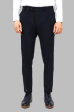 Plain Navy Blue Men Dress Pants