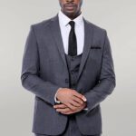 Plain Slim Fit Anthracite Men Suit - Wessi