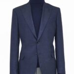 Plain Slim Fit Sport Navy Blue Men Blazer - Wessi