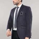 Pocket Flap Rigging Velvet Grey Jacket-Wessi