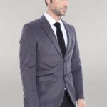 Pocket Flap Rigging Velvet Grey Jacket-Wessi