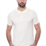Polo Zippered Patterned Cream Knitted T-Shirt - Wessi