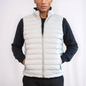 Reversible Puffer Cream Men Down Vest - Wessi