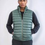 Reversible Puffer Oil Green Men Down Vest - Wessi
