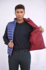 Reversible-Quilted-Standing-Collar-Indigo-Blue-Men-Down-Vest-Wessi-2