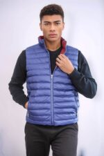 Reversible-Quilted-Standing-Collar-Indigo-Blue-Men-Down-Vest-Wessi-4