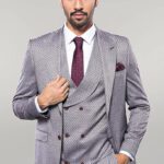 Self-Patterned Light Burgundy Suit | Wessi