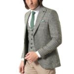Set of Plaid Blazer and Vest - Wessi