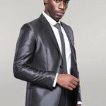 Shinny Grey Slim Fit Suit | Wessi