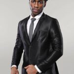 Shiny Black Men Suit - Wessi