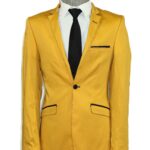 Single Button Collar Garni Tippet Yellow Jacket-Wessi