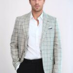 Single Button Pointed Collar Beige Blazer - Wessi