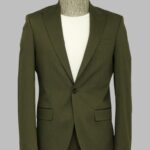 Single Buttons 2 Piece Green Men Suit - Wessi
