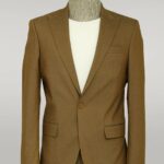 Single Buttons 2 Piece Tan Men Suit - Wessi